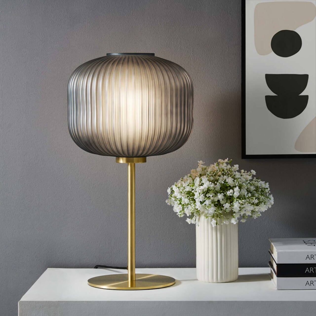 Modway Reprise Glass Sphere Glass and Metal Table Lamp-EEI-5622